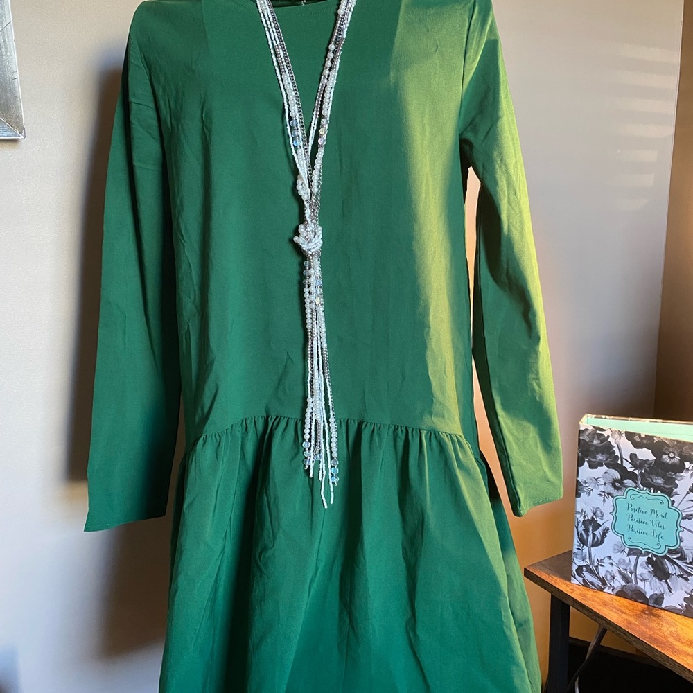 NWOT Green Zara Dress, Ready to Rock Out, Size USA S.